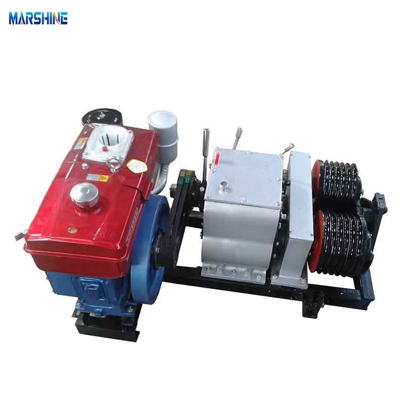 Dual Bull Diesel Powered Cable Pulling Winch Machine